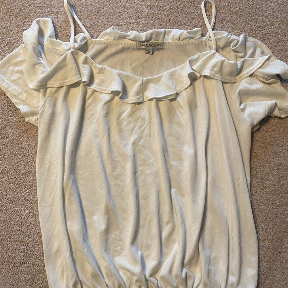 White off the shoulder blouse in size Large